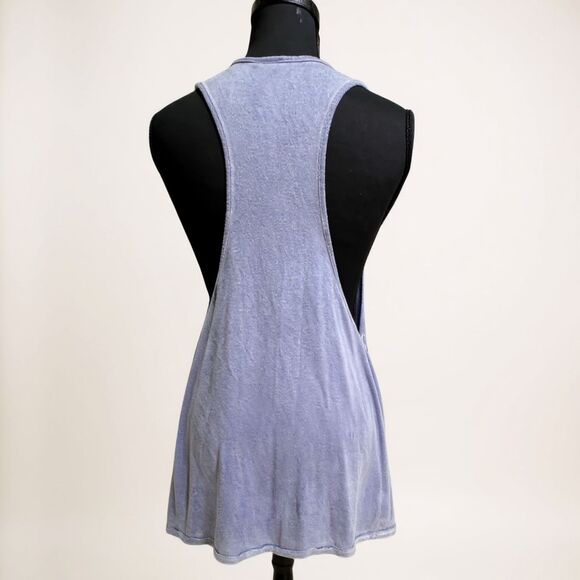 Free People Amelia Distressed Tank Top Purple Size L – Boho Slouchy Sleeveless - Picture 4 of 6
